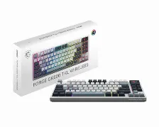Teclado Msi Forge Gk600 Tkl Wireless, Inalambrico, Usb/bluetooth, Mecanico, Led Rgb, Ingles, Azul/blanco